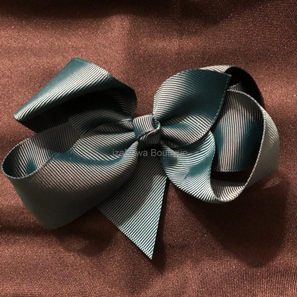 Dark Teal 4" Boutique Bow  (2)  4B2597  Handmade NWT Boutique